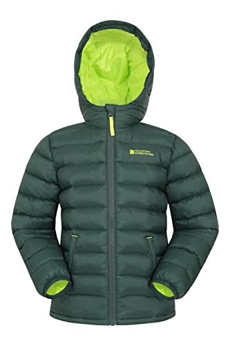 Mountain Warehouse Seasons Steppjacke für Kinder - Ultraleichte, warme, wasserdichte Steppjacke. Jungen & Mädchen Winterjacke mit Kapuze & Reißverschluss Khaki 2-3 Jahre von Mountain Warehouse