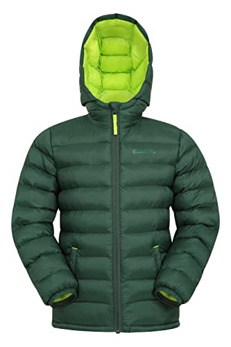 Mountain Warehouse Seasons Steppjacke für Kinder - Ultraleichte, warme, wasserdichte Steppjacke. Jungen & Mädchen Winterjacke mit Kapuze & Reißverschluss Khaki 5-6 Jahre von Mountain Warehouse