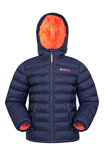 Mountain Warehouse Seasons Steppjacke für Kinder - Ultraleichte, warme, wasserdichte Steppjacke. Jungen & Mädchen Winterjacke mit Kapuze & Reißverschluss Marineblau 11-12 Jahre von Mountain Warehouse