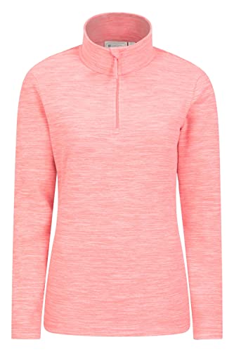 Mountain Warehouse Snowdon Melange Fleece-Pullover Damen - dünner, Warmer Winter-Pullover aus Fleece für Damen zum Laufen, Wandern, Joggen und für Sport und Outdoor Koralle 44 von Mountain Warehouse