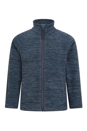 Mountain Warehouse Snowdonia Kinder-Hoodie - leichte Mädchenjacke aus Microfleece, schnell trocknend, Antipilling-Kapuzenpullover Für Jungen, Winter Marineblau 5-6 Jahre von Mountain Warehouse