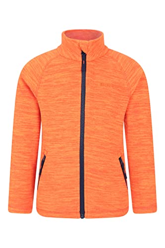 Mountain Warehouse Snowdonia Kinder-Hoodie - leichte Mädchenjacke aus Microfleece, schnell trocknend, Antipilling-Kapuzenpullover Für Jungen, Winter Orange 2-3 Jahre von Mountain Warehouse