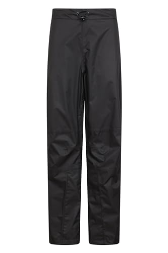 Mountain Warehouse Spray Wasserfeste Überhose für Damen - Hose mit Netzfutter, Ripstop, Regenhose mit Reißverschluss am Bein - Für Herbst, Wandern und Radfahren Schwarz 44 von Mountain Warehouse