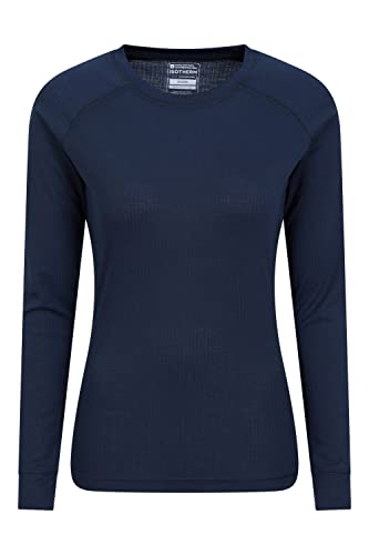 Mountain Warehouse Talus Damen Langarm Winter Baselayer Oberteil, Rundhals -Unterhemd Funktionsunterwäsche Langarmshirt Thermounterwäsche Marineblau 54 von Mountain Warehouse