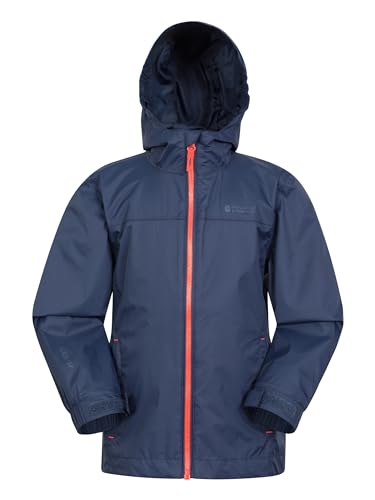 Mountain Warehouse Torrent Wasserdichte Kinderjacke - leichte Regenjacke für Kinder mit versiegelten Nähten, atmungsaktiv, für Mädchen und Jungen - zum Wandern Dunkelblau 2-3 Jahre von Mountain Warehouse