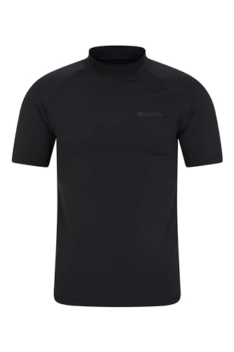 Mountain Warehouse UV-Rash Guard für Herren – Leichtes, Schnell Trocknendes und Dehnbares T-Shirt mit USF 50+ und Flachnähten – Für Herbst, Herbst Winter, Strand, Schwimmen Schwarz Jet M von Mountain Warehouse