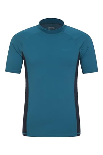 Mountain Warehouse UV-Rash Guard für Herren – Leichtes, Schnell Trocknendes und Dehnbares T-Shirt mit USF 50+ und Flachnähten – Für Herbst, Herbst Winter, Strand, Schwimmen Indigo S von Mountain Warehouse