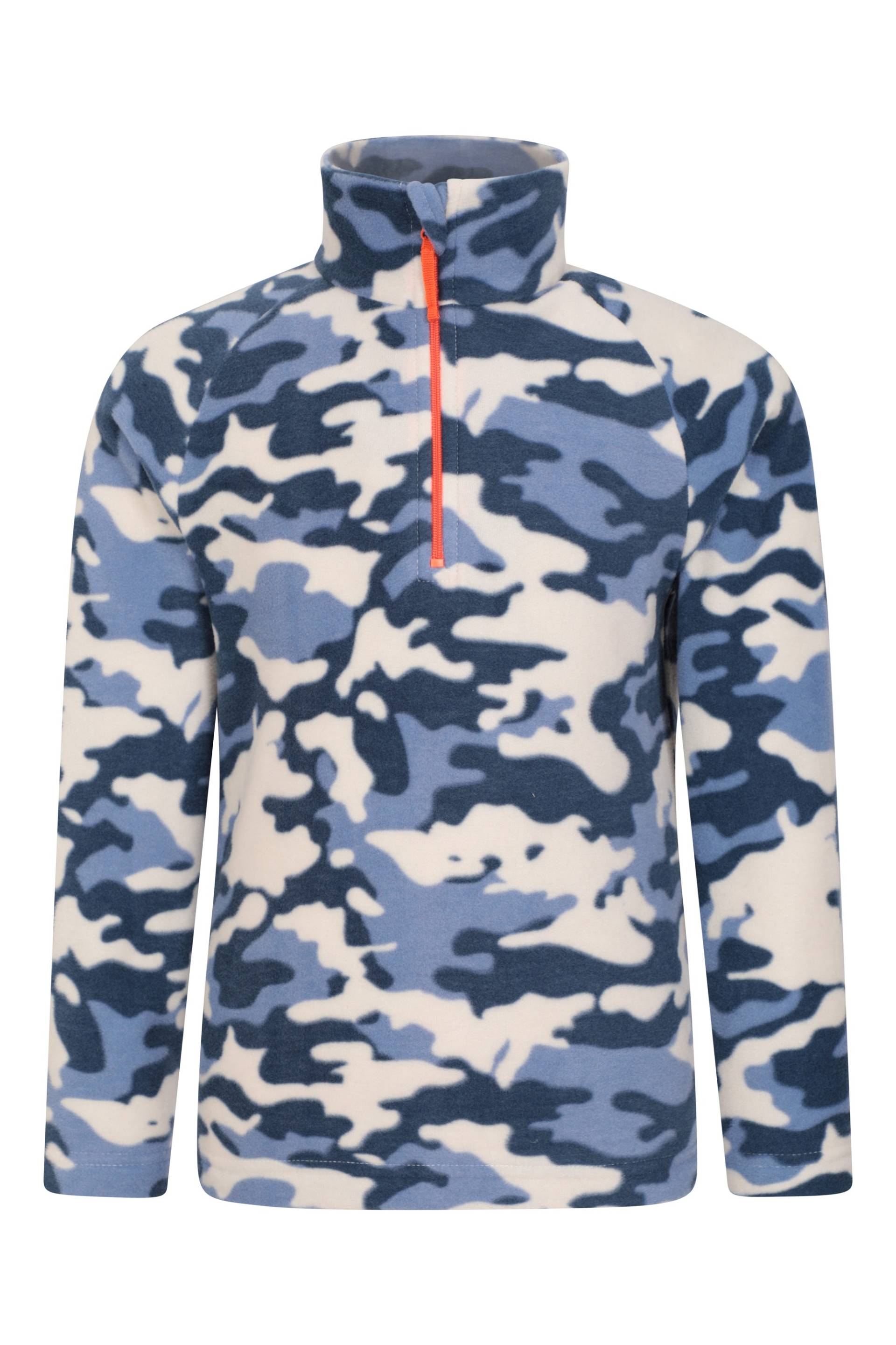 Pursuit Gemustertes Kinder-Fleece mit Reißverschluss - Blau von Mountain Warehouse