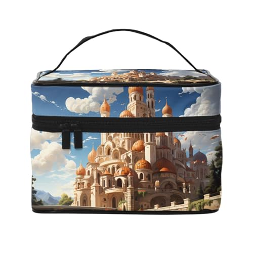 Mouxiugei Anime Castle Sky tragbare Make-up-Tasche – elegante Reise-Kosmetiktasche mit großem Fassungsvermögen, Make-up-Taschen-Set, Make-up-Tasche für Frauen, Anime Castle Sky, Einheitsgröße von Mouxiugei