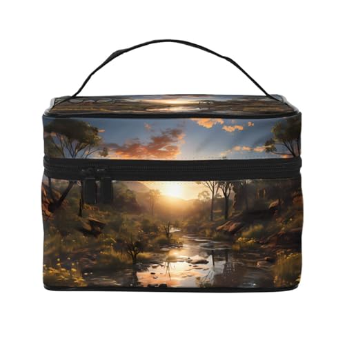 Mouxiugei Australian Scenery Tragbare Make-up-Tasche – elegante Reise-Kosmetiktasche mit großem Fassungsvermögen, Make-up-Taschen-Set, Make-up-Tasche für Frauen, Australische Landschaft, Einheitsgröße von Mouxiugei