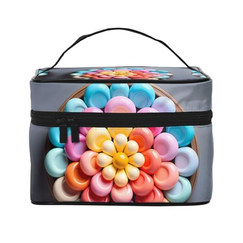 Mouxiugei Bunte Candy tragbare Make-up-Tasche – elegante Reise-Kosmetiktasche mit großem Fassungsvermögen, Make-up-Taschen-Set, Make-up-Tasche für Frauen, Bunte Süßigkeiten, Einheitsgröße von Mouxiugei