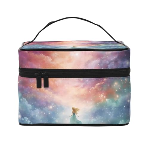 Mouxiugei Fantasy Paradise Space tragbare Make-up-Tasche – elegante Reise-Kosmetiktasche mit großem Fassungsvermögen, Make-up-Taschen-Set, Make-up-Tasche für Frauen, Fantasy Paradise Space, von Mouxiugei