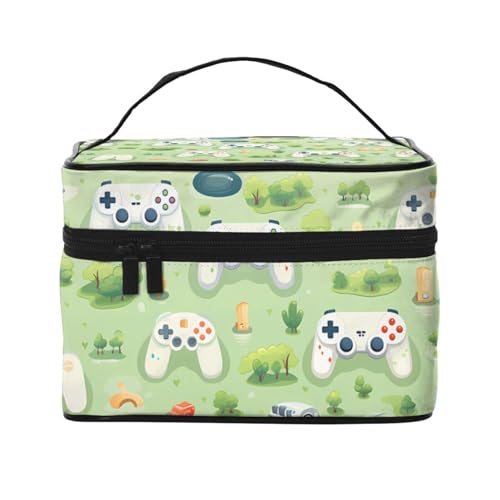 Mouxiugei Gamepad In The Grass Tragbare Make-up-Tasche – Elegante Reise-Kosmetiktasche mit großem Fassungsvermögen, Make-up-Taschen-Set, Make-up-Tasche für Frauen, Gamepad im Gras, Einheitsgröße von Mouxiugei