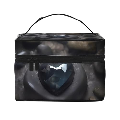 Mouxiugei Mysterious Love Stone tragbare Make-up-Tasche – elegante Reise-Kosmetiktasche mit großem Fassungsvermögen, Make-up-Taschen-Set, Make-up-Tasche für Frauen, Geheimnisvoller Liebesstein, von Mouxiugei