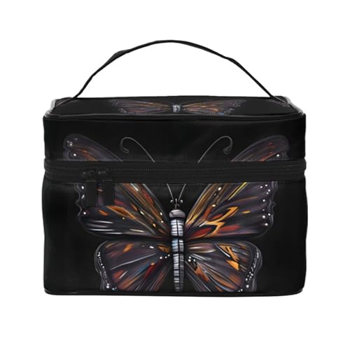 Mouxiugei Mystery Butterfly tragbare Make-up-Tasche – elegante Reise-Kosmetiktasche mit großem Fassungsvermögen, Make-up-Taschen-Set, Make-up-Tasche für Frauen, Mystery Butterfly, Einheitsgröße von Mouxiugei