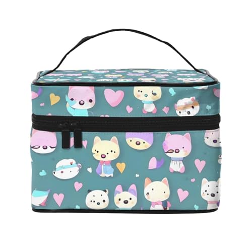 Mouxiugei Niedlicher kleiner Fuchs tragbare Make-up-Tasche – elegante Reise-Kosmetiktasche mit großem Fassungsvermögen, Make-up-Taschenset, Make-up-Tasche für Frauen, Niedlicher kleiner Fuchs, von Mouxiugei