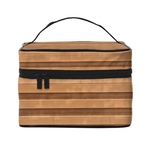 Mouxiugei Original Holz Farbe Textur Tragbare Make-up Tasche - Elegante Reise Kosmetiktasche Mit Großer Kapazität, Make-up-Tasche Set, Make-up-Tasche Für Frauen, Original Holz Farbe Textur, von Mouxiugei