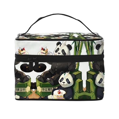 Mouxiugei Pandas of Father and Son tragbare Make-up-Tasche – elegante Reise-Kosmetiktasche mit großem Fassungsvermögen, Make-up-Taschen-Set, Make-up-Tasche für Frauen, Pandas von Vater und Sohn, von Mouxiugei