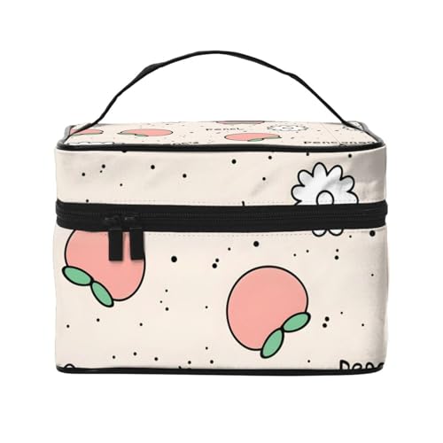 Mouxiugei Peachy Cutie tragbare Make-up-Tasche – elegante Reise-Kosmetiktasche mit großem Fassungsvermögen, Make-up-Taschen-Set, Make-up-Tasche für Frauen, Peachy Cutie, Einheitsgröße von Mouxiugei