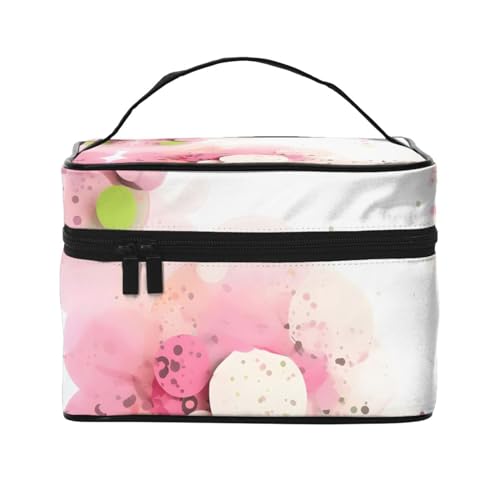 Mouxiugei Rosa Papier schneiden Kunst tragbare Make-up-Tasche – elegante Reise Kosmetiktasche mit großer Kapazität, Make-up-Tasche Set, Make-up-Tasche für Frauen, Rosa Papier Schneiden Kunst, von Mouxiugei