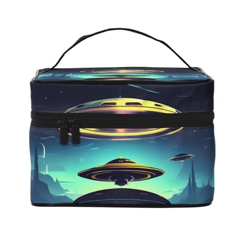 Mouxiugei Spacecraft Descend tragbare Make-up-Tasche – elegante Reise-Kosmetiktasche mit großem Fassungsvermögen, Make-up-Taschen-Set, Make-up-Tasche für Frauen, Raumschiff Abstieg, Einheitsgröße von Mouxiugei