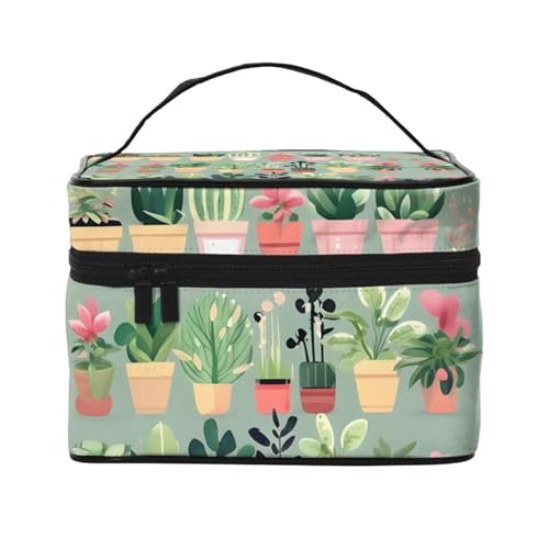 Mouxiugei Tragbare Make-up-Tasche mit Bonsai-Pflanze, elegante Reise-Kosmetiktasche mit großem Fassungsvermögen, Make-up-Taschen-Set, Make-up-Tasche für Frauen, Bonsai Pflanze, Einheitsgröße von Mouxiugei