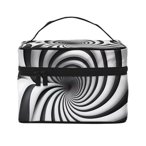 Mouxiugei Tragbare Make-up-Tasche mit Spiral-Optik – elegante Reise-Kosmetiktasche mit großem Fassungsvermögen, Make-up-Taschen-Set, Make-up-Tasche für Frauen, Spirale optische Täuschung Gif, von Mouxiugei