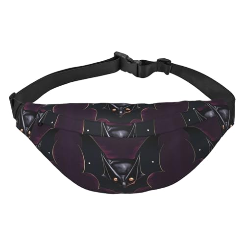 Schwarze Ghost Fledermaus stilvolle und praktische Bauchtasche für Frauen – praktische Gürteltasche für Outdoor-Aktivitäten, Laufgürteltasche, Black Ghost Fledermaus, Einheitsgröße von Mouxiugei