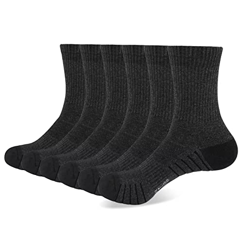 Mowenti Tennissocken Socken Herren 43-46 Grau Sportsocken Baumwolle Atmungsaktive Warme Classic Dicke Business SneakerTennissocken Socken Damen Verdickte Frottee Training 6 Paar von Mowenti