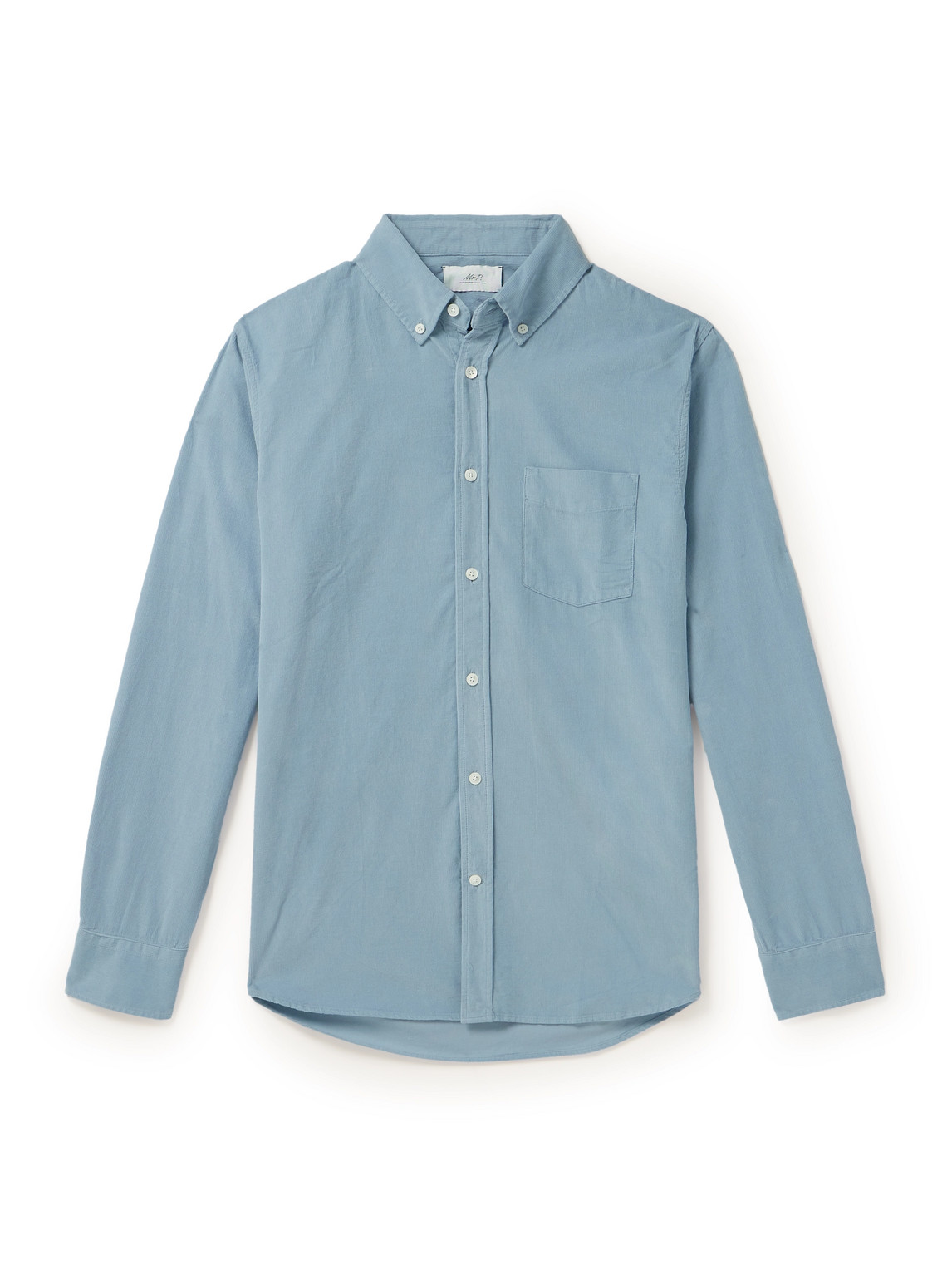 Mr P. - Button-Down Collar Garment-Dyed Organic Cotton-Needlecord Shirt - Men - Blue - M von Mr P.
