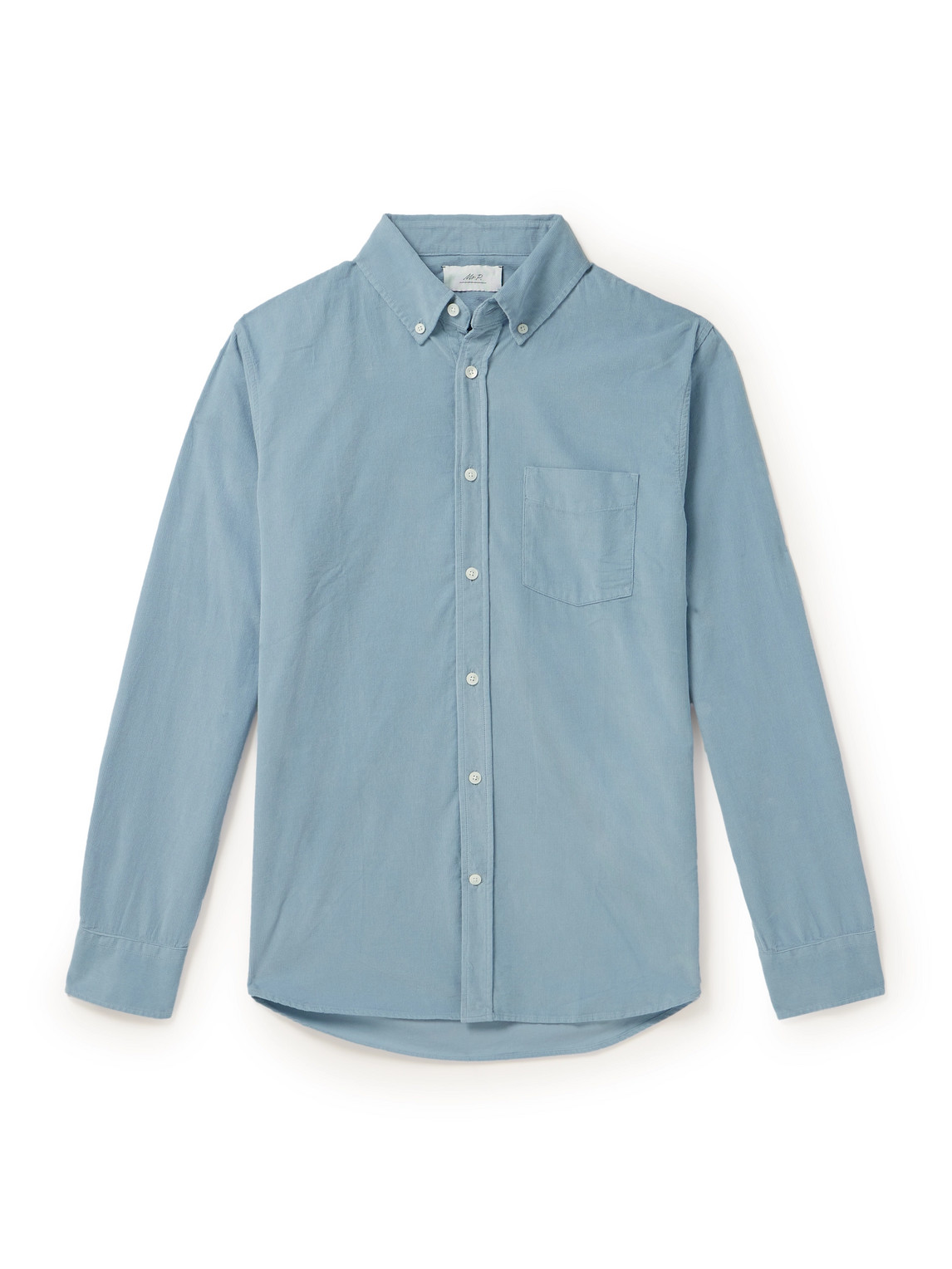 Mr P. - Button-Down Collar Garment-Dyed Organic Cotton-Needlecord Shirt - Men - Blue - XL von Mr P.