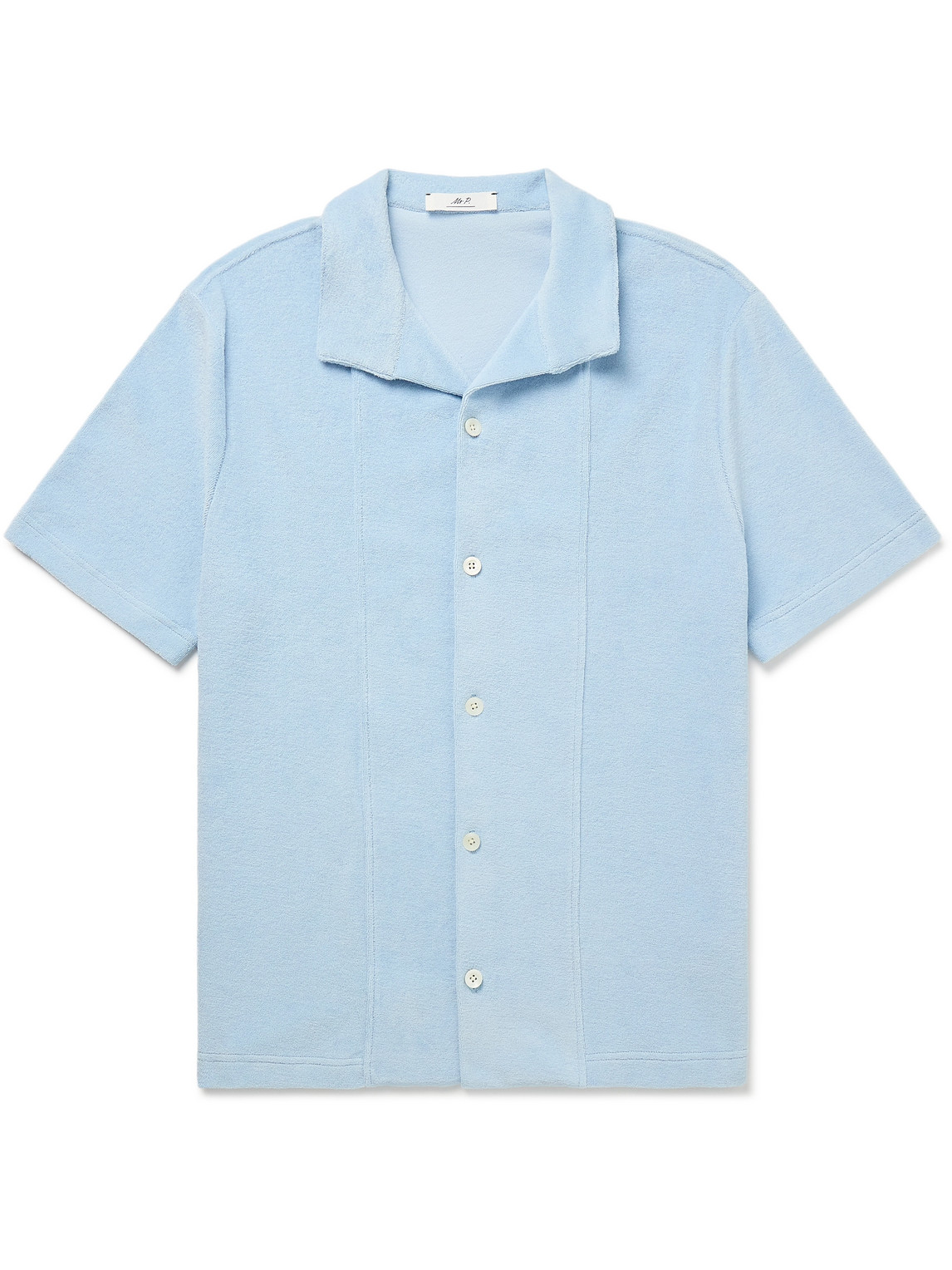 Mr P. - Cutaway-Collar Cotton-Terry Shirt - Men - Blue - M von Mr P.
