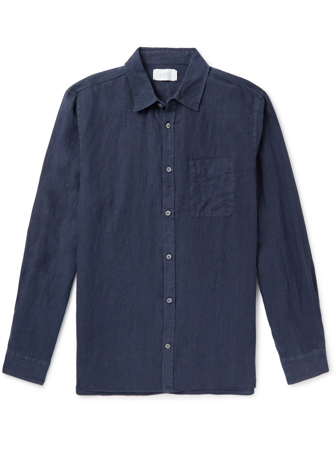 Mr P. - Garment-Dyed Linen Shirt - Men - Blue - XS von Mr P.