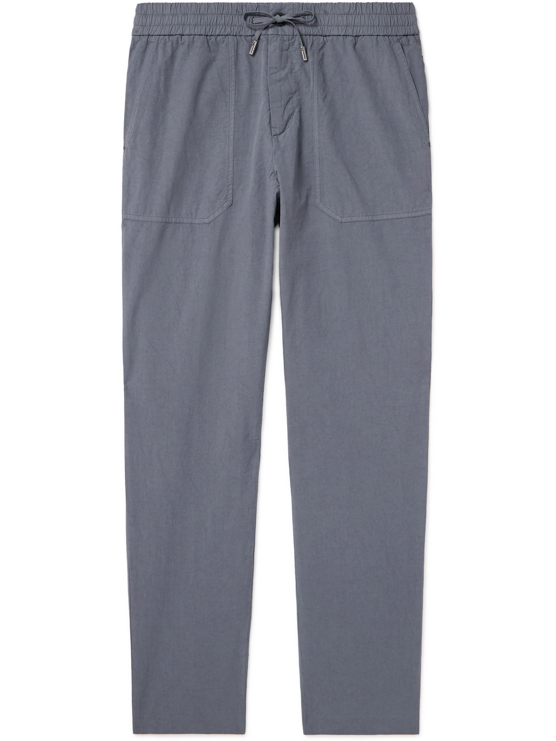 Mr P. - Joe Tapered Garment-Dyed Cotton-Blend Poplin Cargo Drawstring Trousers - Men - Gray - 28 von Mr P.