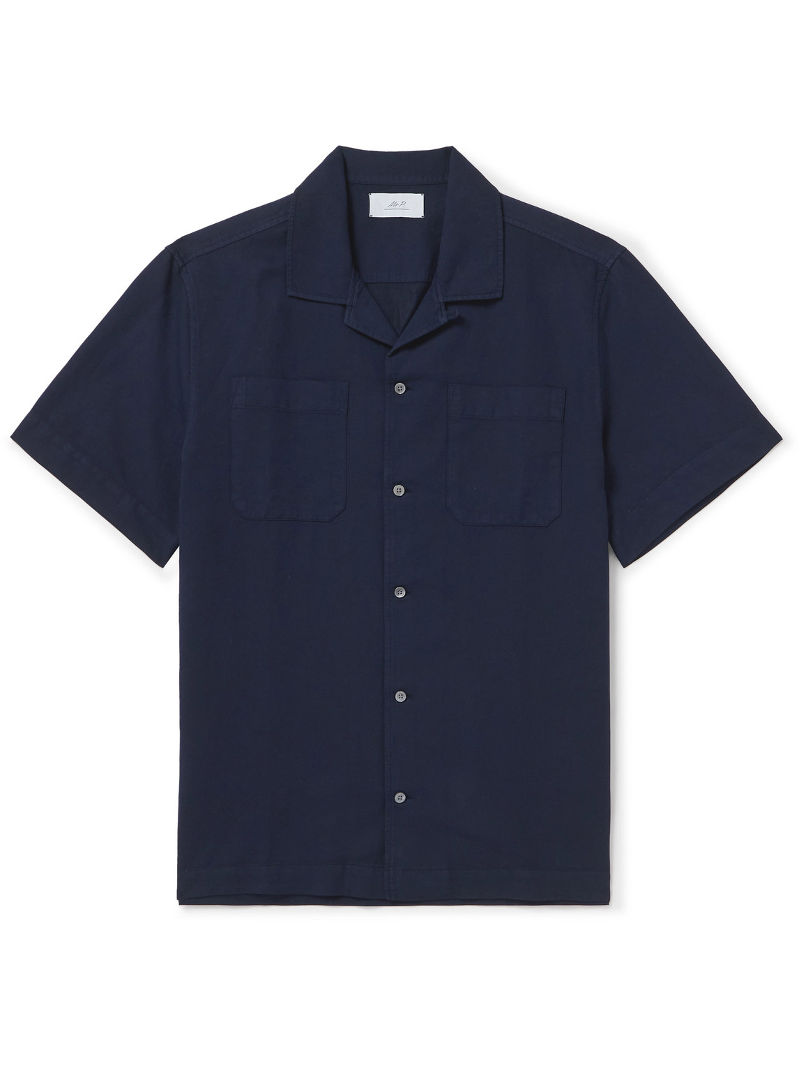 Mr P. - Michael Convertible-Collar Garment-Dyed Cotton and Linen-Blend Twill Shirt - Men - Blue - XL von Mr P.
