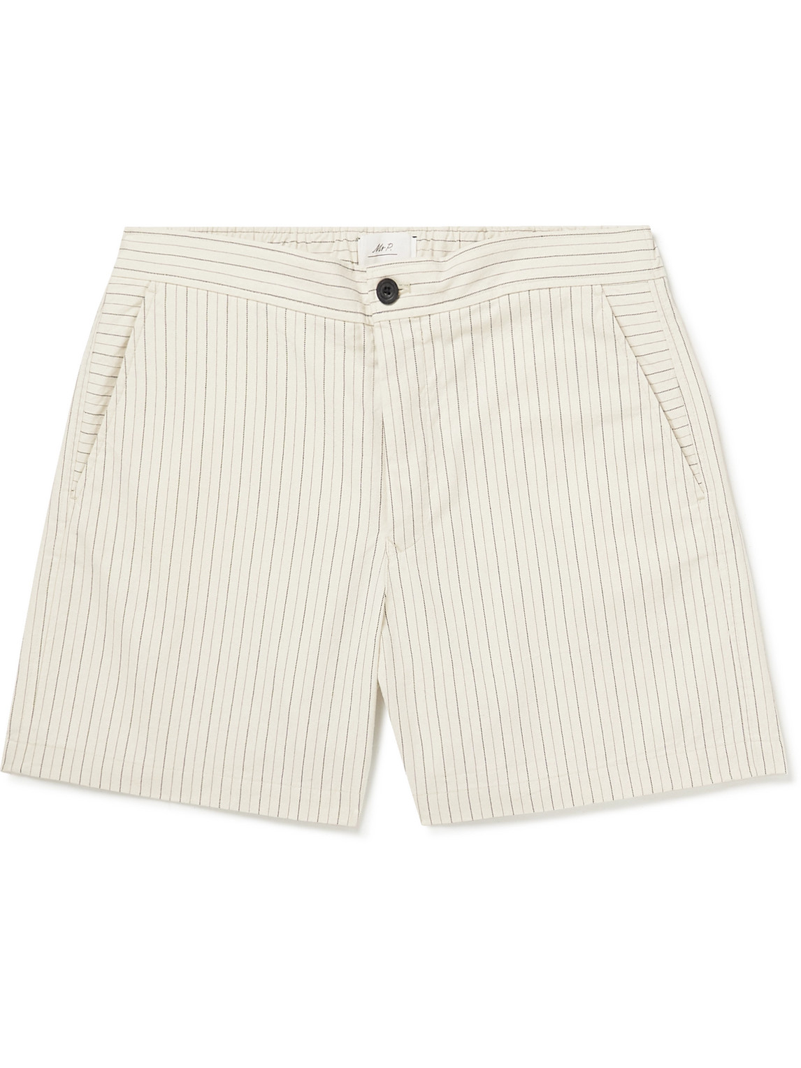 Mr P. - Pinstriped Cotton-Blend Twill Shorts - Men - White - 38 von Mr P.