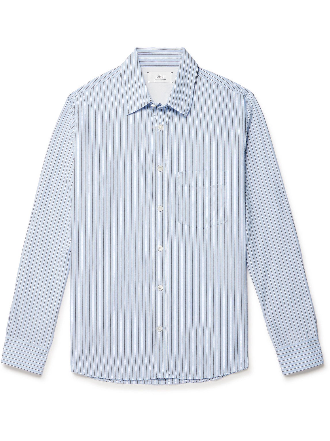 Mr P. - Pinstriped Cotton Oxford Shirt - Men - Blue - XL von Mr P.