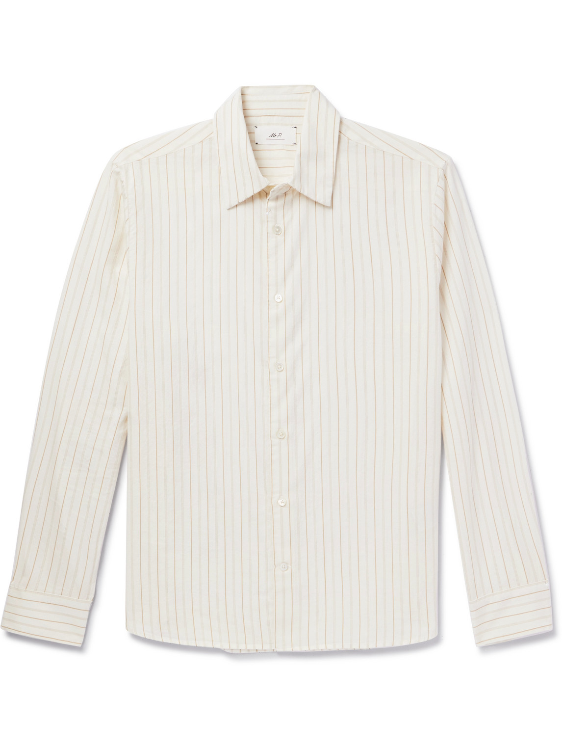 Mr P. - Pinstriped Cotton and Wool-Blend Shirt - Men - White - XXL von Mr P.