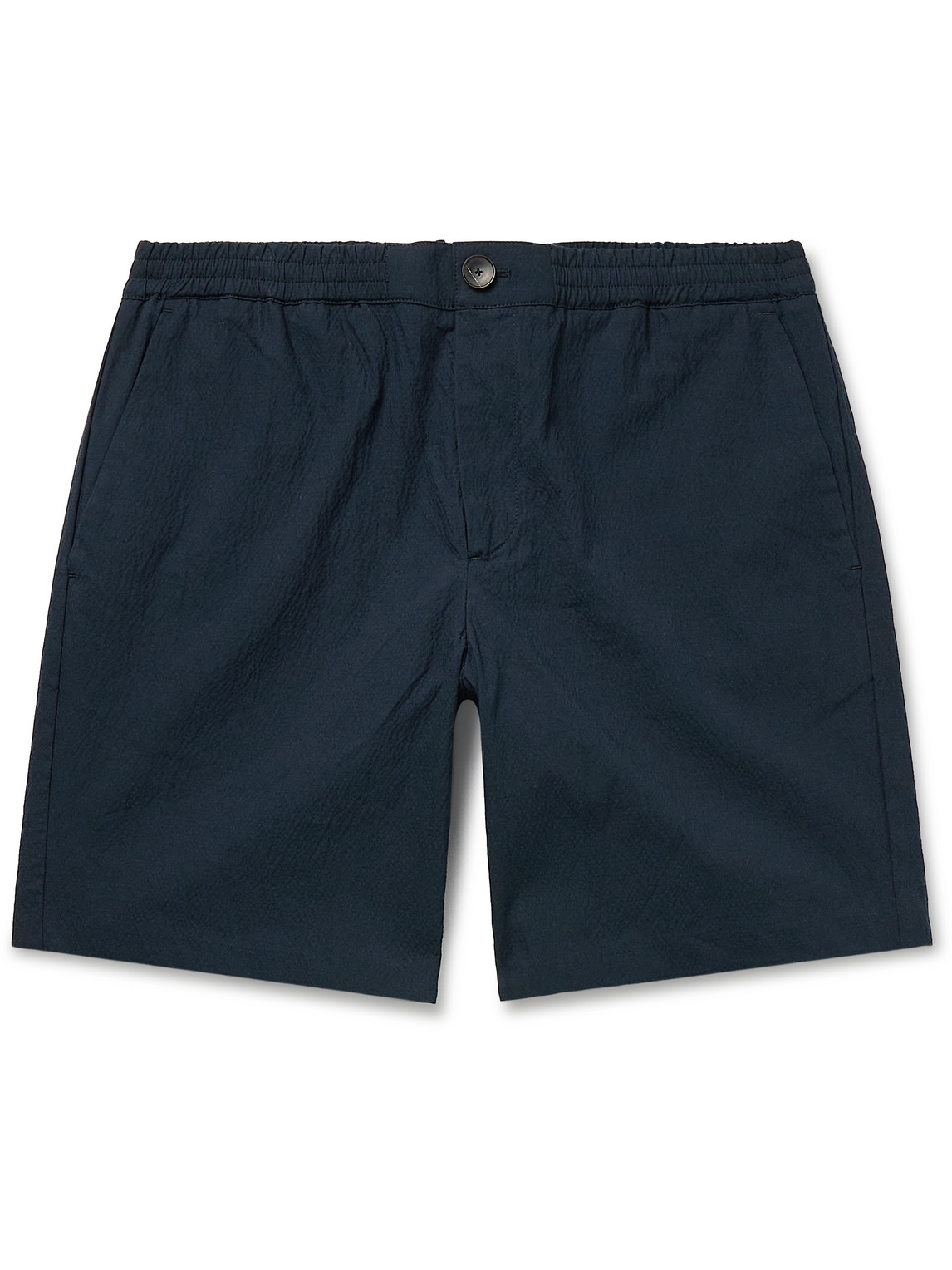 Mr P. - Straight-Leg Cotton-Blend Seersucker Shorts - Men - Blue - 40 von Mr P.