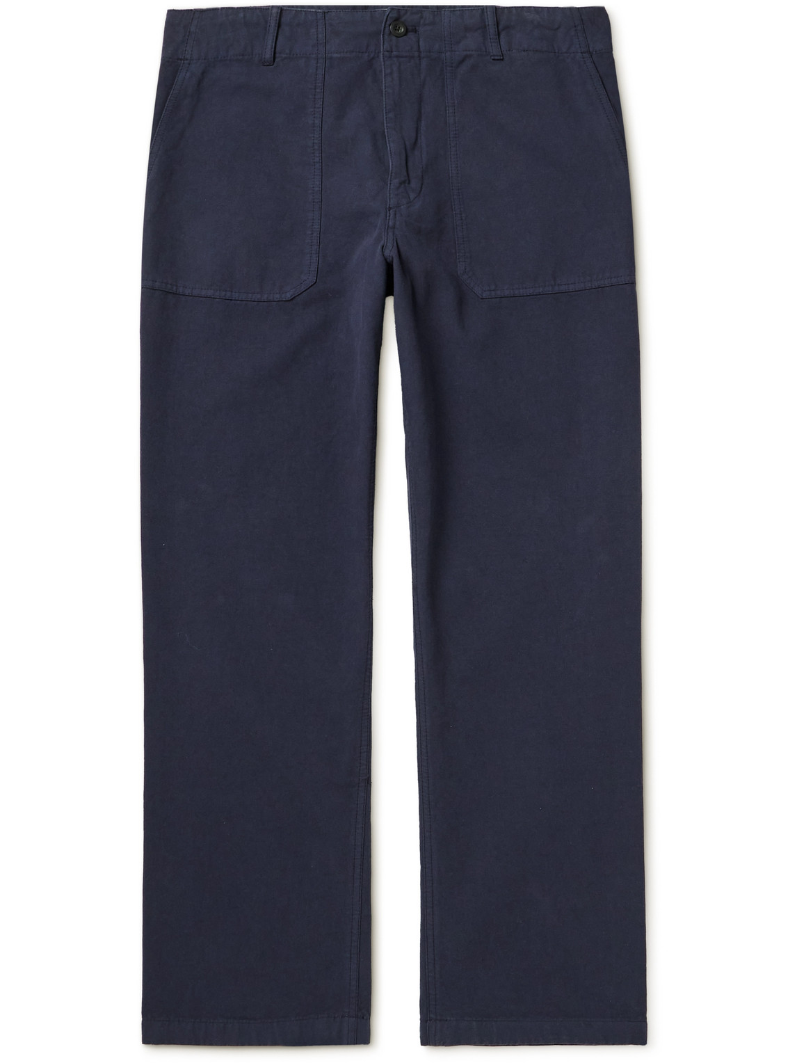 Mr P. - Straight-Leg Garment-Dyed Cotton Cargo Trousers - Men - Blue - 40 von Mr P.