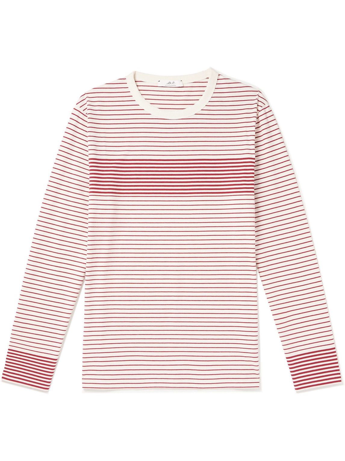 Mr P. - Striped Cotton-Jersey T-Shirt - Men - Red - XL von Mr P.