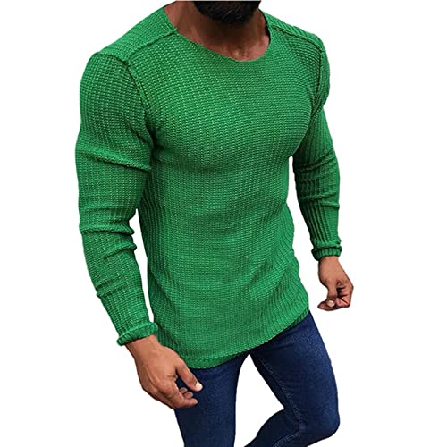 Herren-Pullover, lässiger Pullover, modisch, langärmelig, Strickpullover, Oberteile, Thermo-Langarm-Tops, einfarbig, Herren-Kapuzenpullover, UK-Strickwaren, eng anliegend, grün, XX-Large Herren-Pullover, lässiger Pullover, modisch, langärmelig, Strickpullover, Oberteile, Thermo-Langarm-Tops, einfarbig, Herren-Kapuzenpullover, UK-Strickwaren, eng anliegend, grün, XX-Large von Mrat