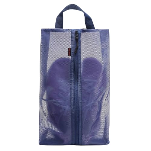 Msentuo Schuhbeutel für Reisen, Damen und Herren, wasserdichte Schuhtasche mit Reißverschluss und Griff, staubdichte Schuhaufbewahrungstasche, Plus-Marineblau, 1 Packung von Msentuo