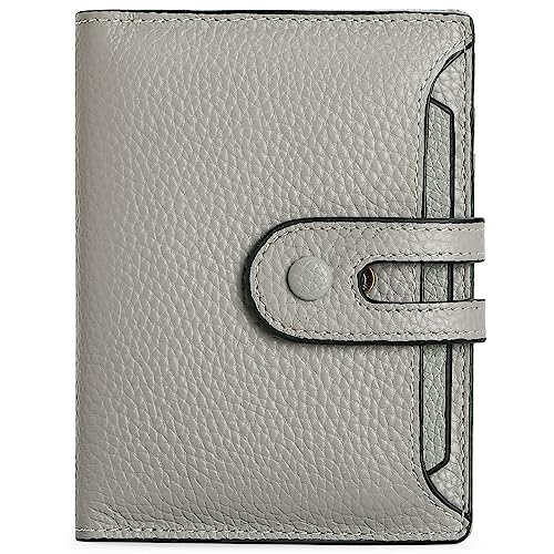 MsiDtsoy Damen Geldbörse Slim Klein Vintage Leder Geldbörsen Frauen Kreditkartenhalter RFID Brieftasche Leder Einfache Portmonee mit Mehreren Kartenfächern Fächern Geschenke für Damen,Gray von MsiDtsoy