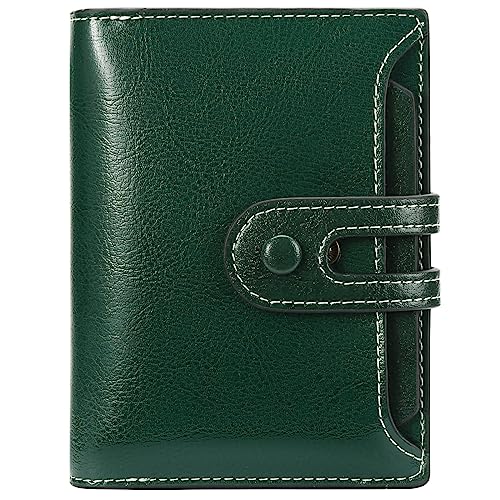 MsiDtsoy Damen Geldbörse Slim Klein Vintage Leder Geldbörsen Frauen Kreditkartenhalter RFID Brieftasche Leder Einfache Portmonee mit Mehreren Kartenfächern Fächern Geschenke für Damen,Green von MsiDtsoy