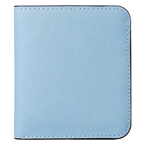 MsiDtsoy Damen Geldbörse Slim Klein Vintage Leder Geldbörsen Frauen Kreditkartenhalter RFID Brieftasche Leder Wallet Druckknopf Einfache Portmonee mit Mehreren Kartenfächern Fächern,Blue von MsiDtsoy