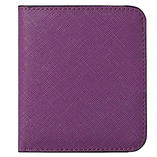 MsiDtsoy Damen Geldbörse Slim Klein Vintage Leder Geldbörsen Frauen Kreditkartenhalter RFID Brieftasche Leder Wallet Druckknopf Einfache Portmonee mit Mehreren Kartenfächern Fächern,Purple von MsiDtsoy