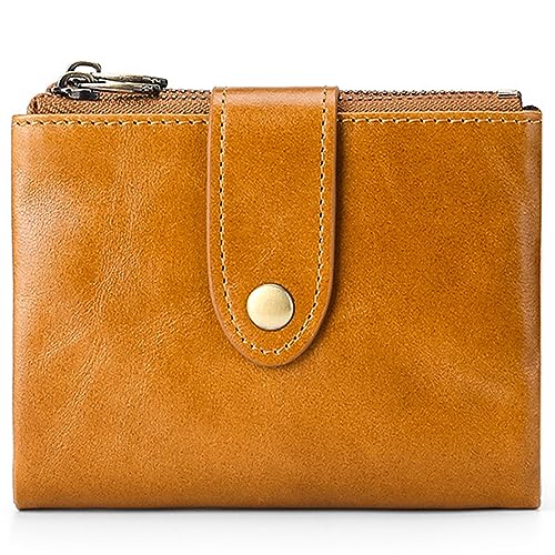 MsiDtsoy Herren Geldbörse RFID Schutz,Doppelte Falte Geldbeutel mit Münzfach Reißverschluss Portemonnaie,Vintage Brieftasche,Hochformat Portemonnaie,Men Wallet,Herren Echtleder Geldbeutel,Brown von MsiDtsoy