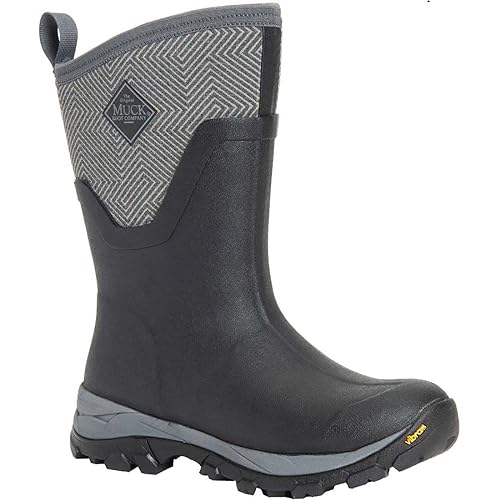 Muck Boots Damen Arctic Ice Mid Achat Gummistiefel, Schwarz/Grau/Geometrisch, 36 EU von Muck Boots