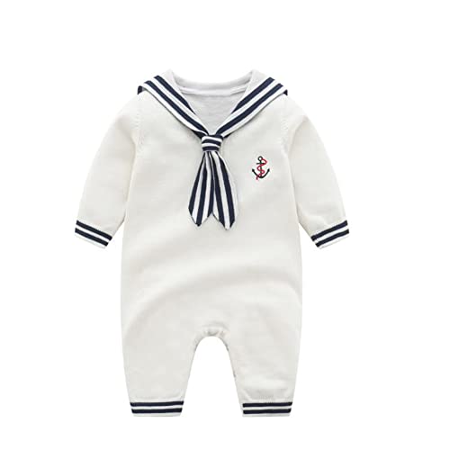 Mud Kingdom Boutique Baby Junge Nautical Pullover Strampler Weiß 12-18 Monate von Mud Kingdom